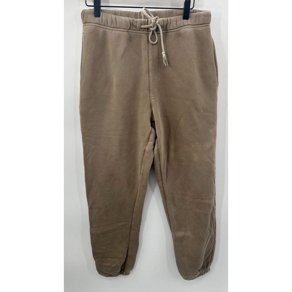 Elwood Core Organic Cotton Jogger Terry Sweatpants Brown Men Medium Distressed